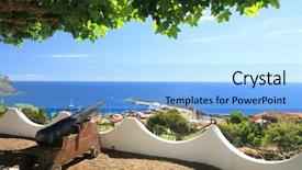  Presentation with island - Slides with lajes das flores flores island background and a light blue colored foreground