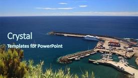  Presentation with island - PPT layouts consisting of lajes das flores flores island background and a ocean colored foreground