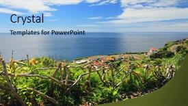  Presentation with island - Slides enhanced with lajes das flores flores island background and a  colored foreground