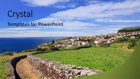  Presentation with flores de mayo - Amazing theme having lajes das flores flores island backdrop and a light blue colored foreground