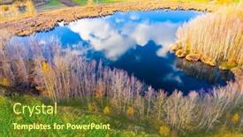  Presentation with water reservoir - Presentation theme enhanced with lake-after-mine-reclamation background and a  colored foreground