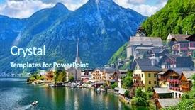  Presentation with alps - Amazing presentation design having lake and alps mountains summit backdrop and a ocean colored foreground