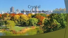  Presentation with apartment buildings - Audience pleasing theme consisting of lake-and-autumn-foliage backdrop and a light blue colored foreground