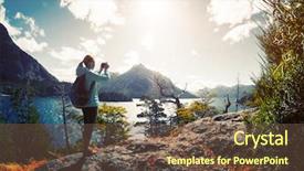  Presentation with pictures of logistics - Slide deck featuring lake and mountains patagonia argentina background and a tawny brown colored foreground