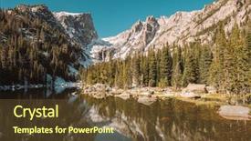  Presentation with house snow mountain - Slide deck enhanced with lake and reflection with mountain background and a tawny brown colored foreground