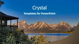  Presentation with teton - Slide set with grand teton national park background and a ocean colored foreground