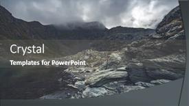  Presentation with height - Presentation design featuring lake-at-a-height background and a gray colored foreground