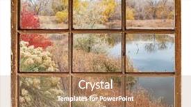  Presentation with fall lake - Amazing PPT theme having lake at late fall backdrop and a coral colored foreground