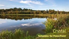  Presentation with scenery - Amazing slides having lake-at-sunset-countryside-rural backdrop and a tawny brown colored foreground