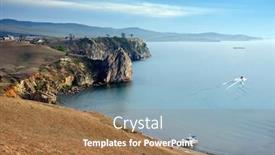  Presentation with russian - PPT theme having lake-baikal-and-island-olkhon background and a coral colored foreground