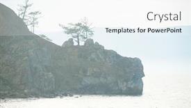  Presentation with russian - Beautiful presentation featuring lake-baikal-and-island-olkhon backdrop and a white colored foreground