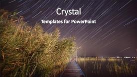  Presentation with star trails - Slides with lake balaton falling stars background and a dark gray colored foreground