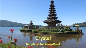  Presentation with bali culture - Slides having lake beratan bali indonesia background and a tawny brown colored foreground