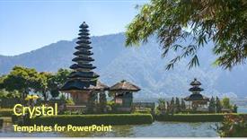  Presentation with history indonesia - Audience pleasing slides consisting of lake beratan in bali indonesia backdrop and a tawny brown colored foreground