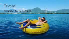  Presentation with europe - Presentation theme consisting of lake-bled-and-mountains-slovenia background and a light blue colored foreground