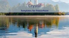  Presentation with church - Theme featuring lake-bled-in-slovenia-church background and a sky blue colored foreground