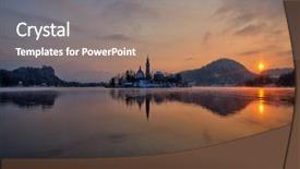  Presentation with castle - Slides enhanced with lake bled with the church background and a coral colored foreground