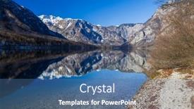  Presentation with national - Presentation featuring lake-bohinjsko-triglav-national-park background and a ocean colored foreground