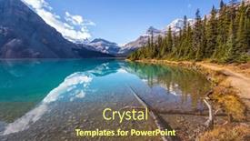  Presentation with rocky shore - Audience pleasing presentation design consisting of lake-bow-glacial-lake backdrop and a tawny brown colored foreground