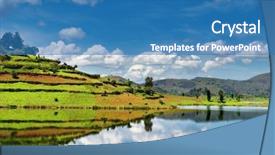  Presentation with uganda - Slides with lake bunyonyi in uganda background and a teal colored foreground