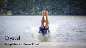  Presentation with activity - Slide deck featuring lake careless and risky background and a  colored foreground