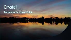  Presentation with hungary - PPT theme enhanced with lake castle of tata background and a ocean colored foreground