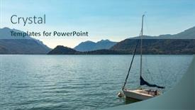  Presentation with sail - Slide deck enhanced with lake-como-in-italy-view background and a light blue colored foreground