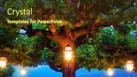  Presentation with illumination - PPT theme with lake-como-italy-crone background and a tawny brown colored foreground