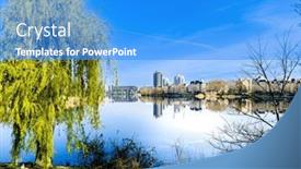  Presentation with paris - Slides consisting of lake-creteil-is-an-artificial background and a teal colored foreground