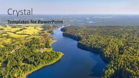  Presentation with bird eye view - Slide deck featuring lake-douzha-belarus background and a light blue colored foreground