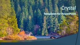  Presentation with fall lake - Presentation having lake during the fall taken background and a ocean colored foreground