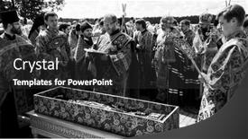  Presentation with celebrations - Beautiful theme featuring lake-dymsky-russia-july-7 backdrop and a dark gray colored foreground