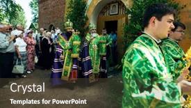  Presentation with celebrations - PPT theme with lake-dymsky-russia-july-7 background and a tawny brown colored foreground