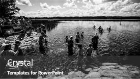  Presentation with celebrations - Cool new presentation theme with lake-dymsky-russia-july-7 backdrop and a dark gray colored foreground