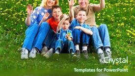  Presentation with mother and sons - Amazing presentation theme having lake flower - happy family father mother backdrop and a  colored foreground