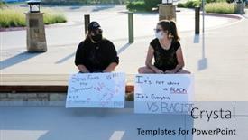  Presentation with black lives matter - Colorful presentation theme enhanced with lake-forest-ca-usa-june backdrop and a light blue colored foreground