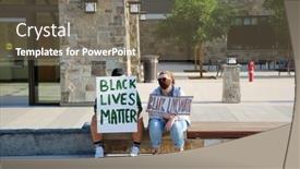  Presentation with black lives matter - PPT theme having lake-forest-ca-usa-june background and a violet colored foreground