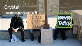  Presentation with black lives matter - Slide set enhanced with lake-forest-ca-usa-june background and a violet colored foreground