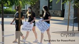  Presentation with black lives matter - Colorful presentation theme enhanced with lake-forest-ca-usa-june backdrop and a soft green colored foreground