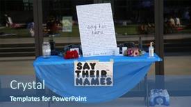  Presentation with black lives matter - Slide set having lake-forest-ca-usa-june background and a ocean colored foreground