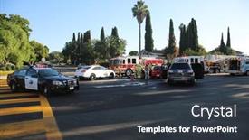  Presentation with police fire - Beautiful theme featuring lake-forest-ca-usa-october backdrop and a dark gray colored foreground