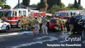  Presentation with police fire - Colorful slide deck enhanced with lake-forest-ca-usa-october backdrop and a ocean colored foreground