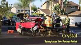  Presentation with police fire - Presentation theme having lake-forest-ca-usa-october background and a tawny brown colored foreground