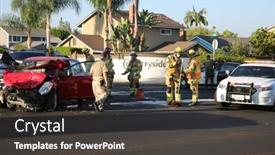  Presentation with police fire - Beautiful PPT theme featuring lake-forest-ca-usa-october backdrop and a dark gray colored foreground
