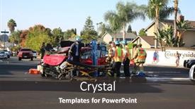  Presentation with police fire - Audience pleasing slides consisting of lake-forest-ca-usa-october backdrop and a  colored foreground