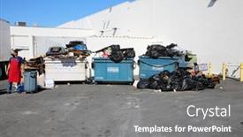  Presentation with industrial waste - Slide deck having lake-forest-california-usa-february background and a  colored foreground