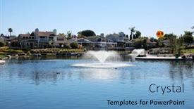  Presentation with veterans - Colorful presentation theme enhanced with lake-forest-california-usa-february backdrop and a light blue colored foreground