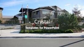  Presentation with events - Presentation theme consisting of lake-forest-california-usa-january background and a tawny brown colored foreground