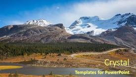  Presentation with canada - Cool new theme with lake from the melting of huge glaciers the magnificent rocky mountains in canada icefields parkway road backdrop and a tawny brown colored foreground