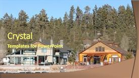  Presentation with lake front - Beautiful slide deck featuring lake front cabins backdrop and a violet colored foreground